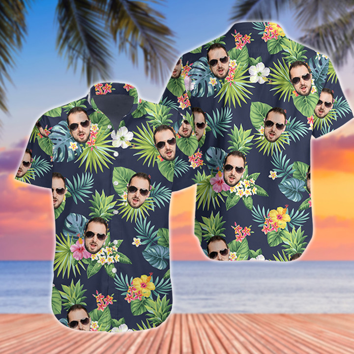 Customize Frangipani Flower Pineaple Hawaiian Shirt
