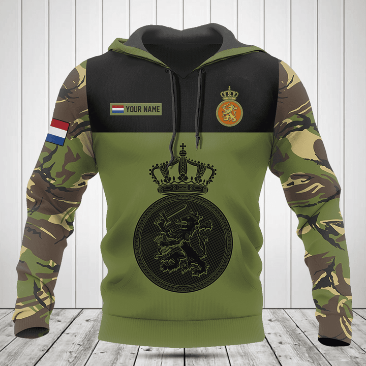 Customize Netherlands Army Black Symbol Camo Shirts