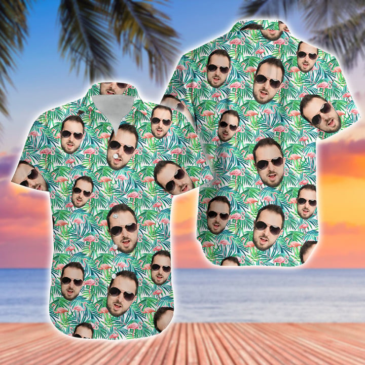 Customize Flagmingo Pattern Hawaiian Shirt