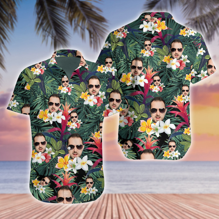 Customize Tropic Leaf Frangipani Flower Hawaiian Shirt