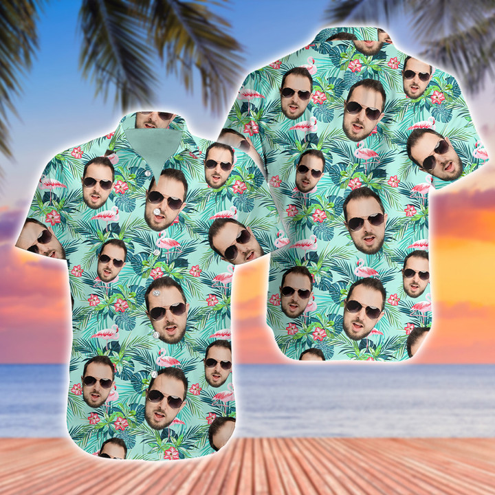 Customize Tropic Leaf Flamingo Hawaiian Shirt