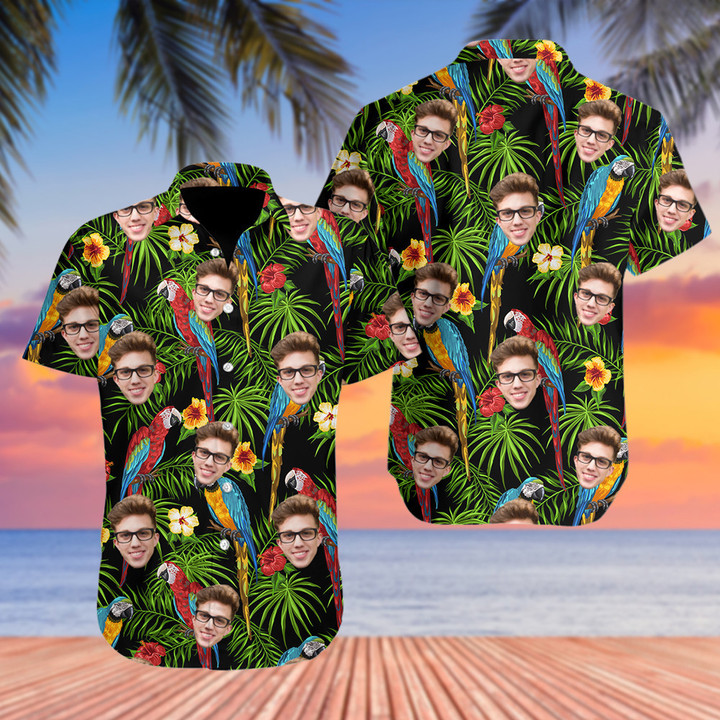 Customize Colorful Parrot Hawaiian Shirt
