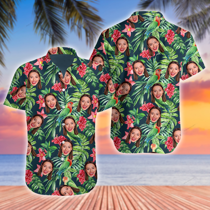 Customize Parrot Hibiscus Hawaiian Shirt
