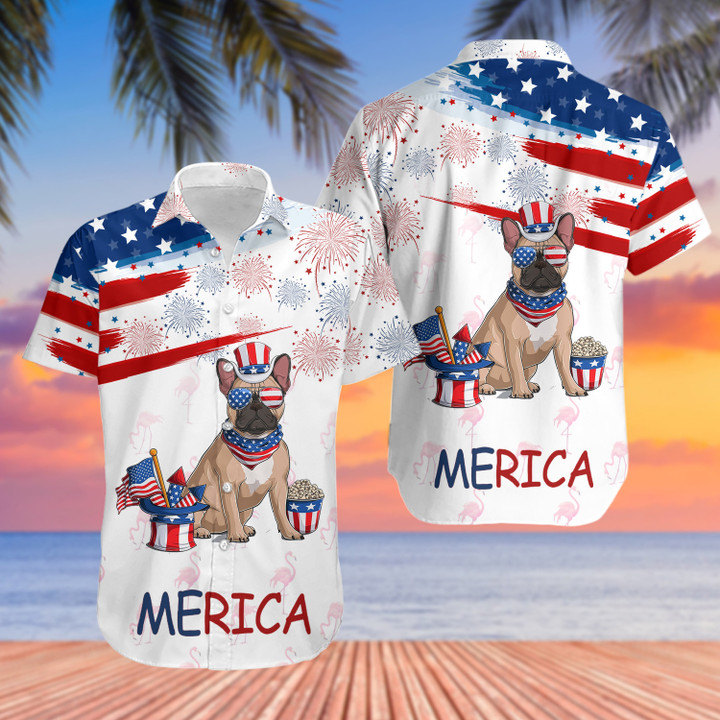 French Bulldog Independence Day US Hawaiian Shirt