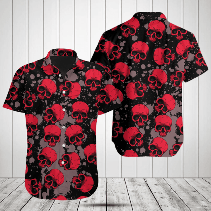 Red Skull Gothic Hawaiian Shirt