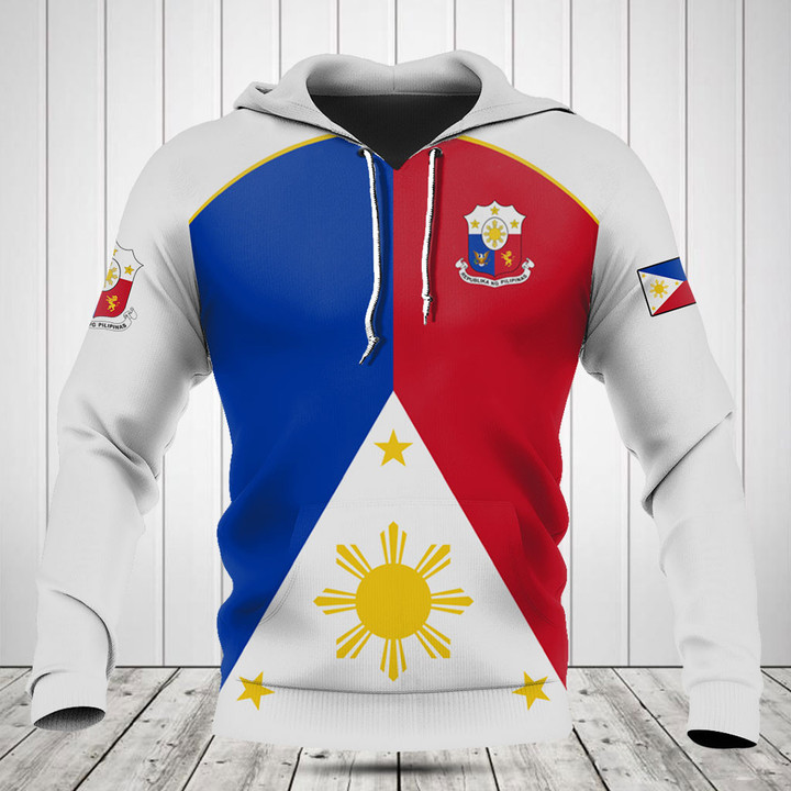 Philippines Pilipinas Coat of Arms And Flag White Shirts