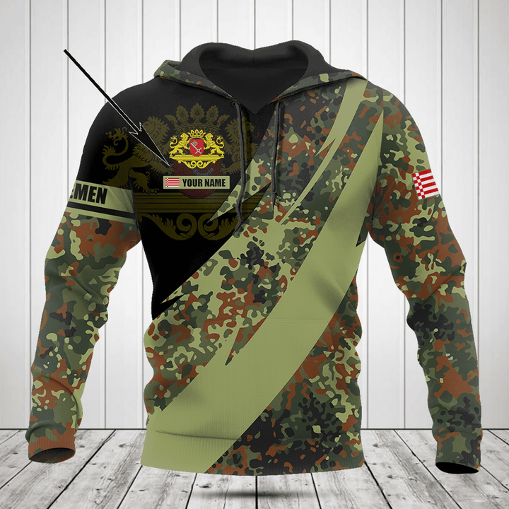 Customize Bremen Coat of Arms Camo Fire Style Shirts