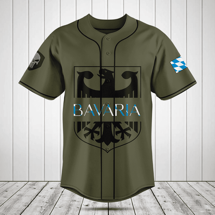 Customize Bavaria - Germany Skull Baseball Jersey Shirt