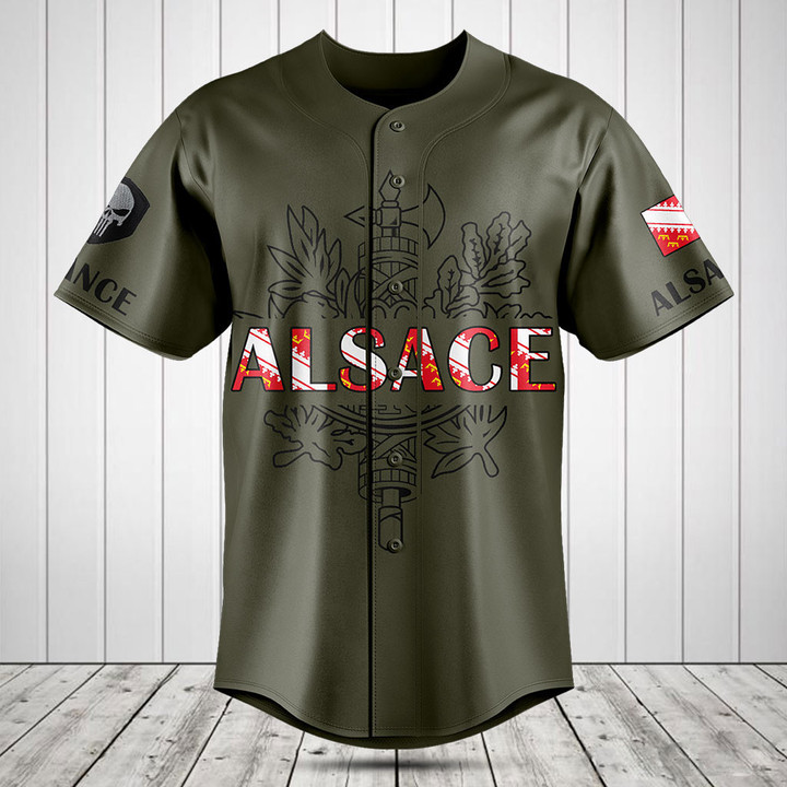 Customize France - Alsace Flag Baseball Jersey Shirt
