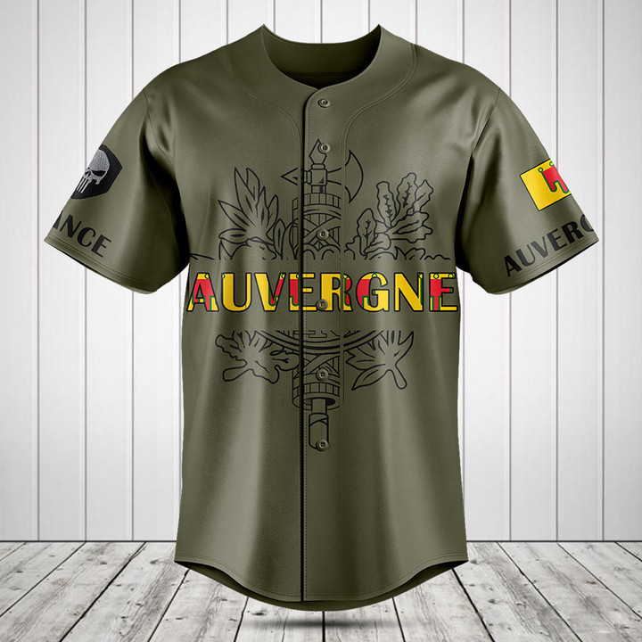 Customize France Auvergne Baseball Jersey Shirt