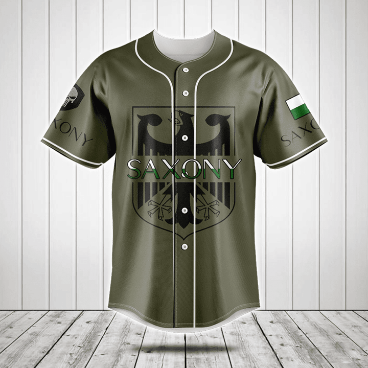Customize Germany Saxony Baseball Jersey Shirt