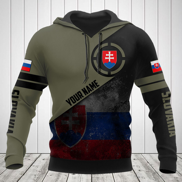 Customize Slovakia Round Style Grunge Flag Shirts