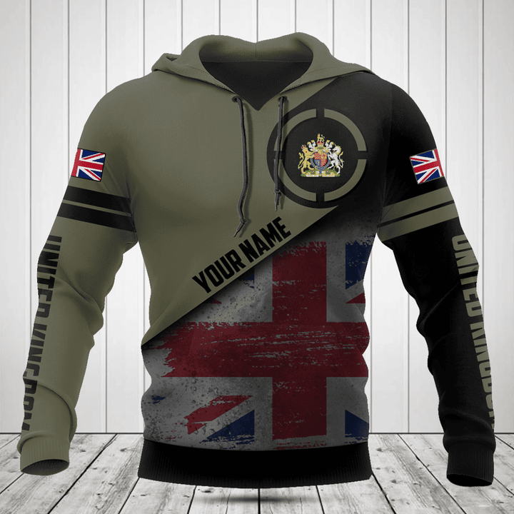 Customize United Kingdom Round Style Grunge Flag Shirts