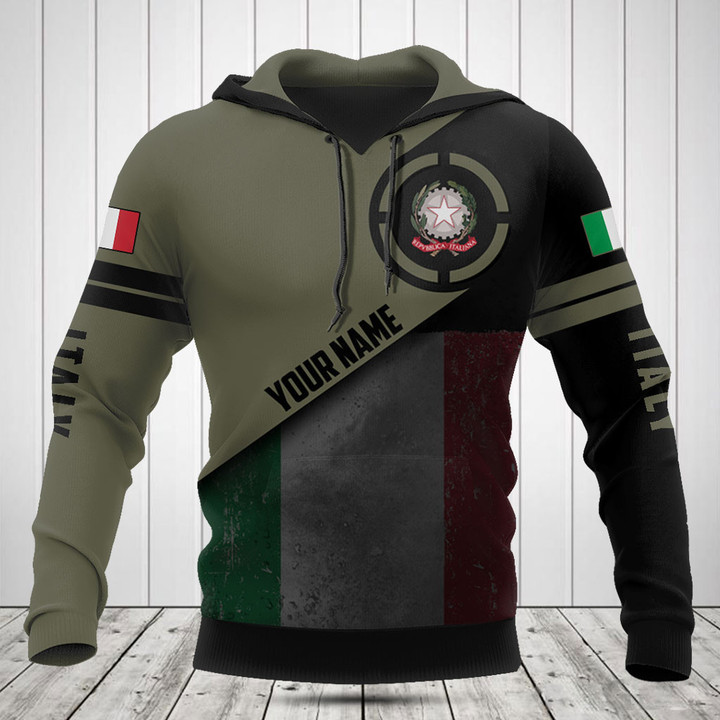 Customize Italy Round Style Grunge Flag Shirts