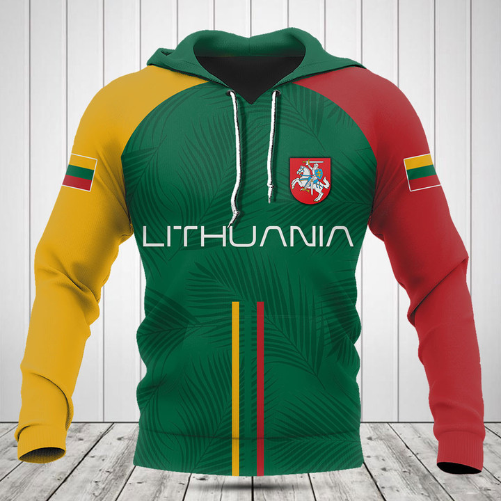 Customize Lithuania Flag Palm Leaf Shirts