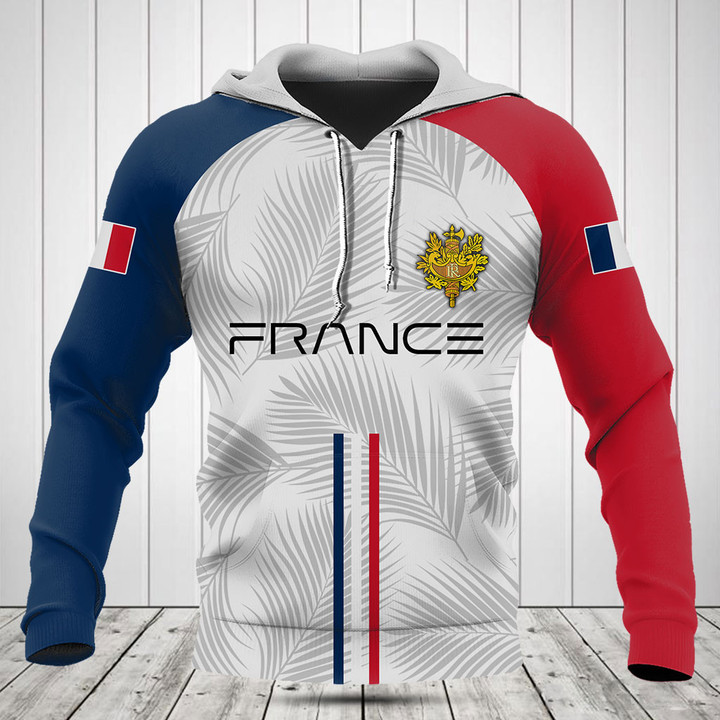 Customize France Flag Palm Leaf Shirts