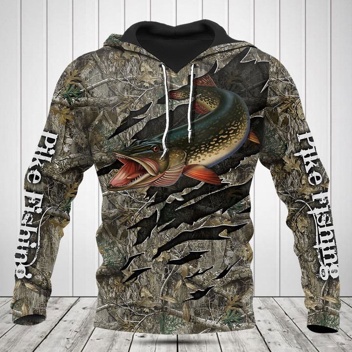 Pike Fishing Camouflage 3D Shirts