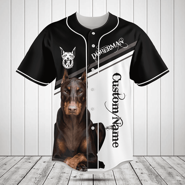 Customize Doberman Baseball Jersey Shirt