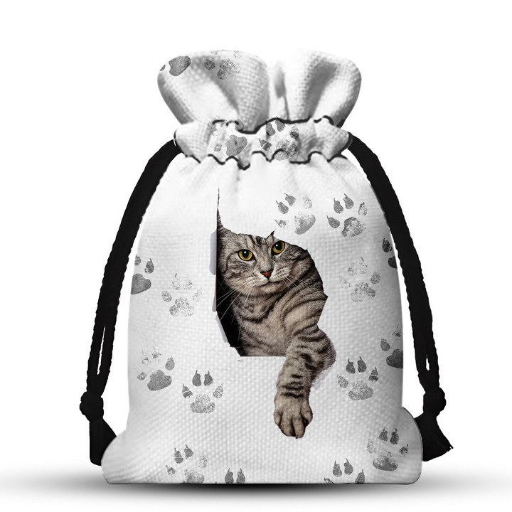 Cat Torn 3D Drawstring Gift Bag