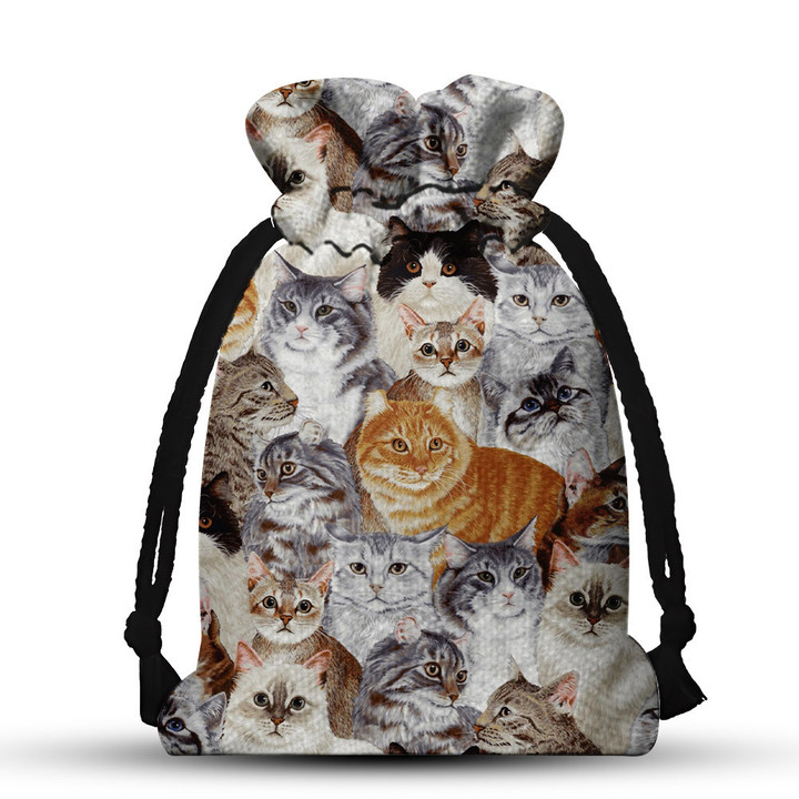 Cats Pattern Drawstring Gift Bag