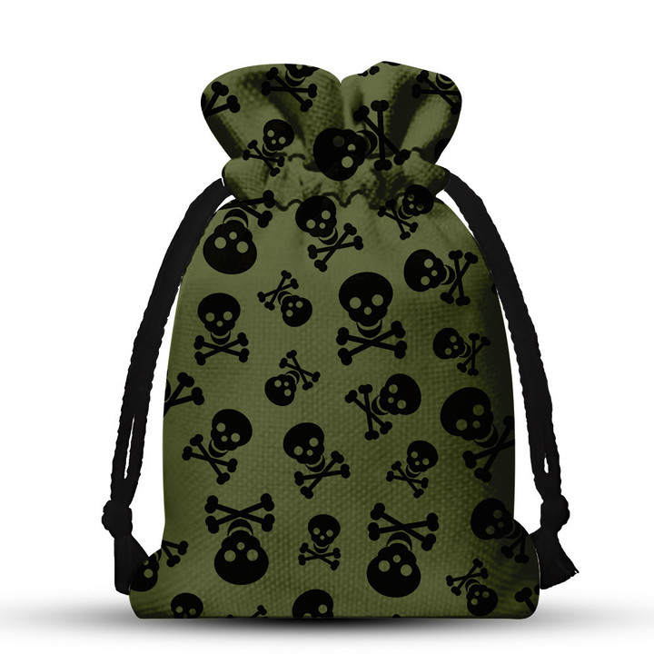 Skull Green Army Drawstring Gift Bag