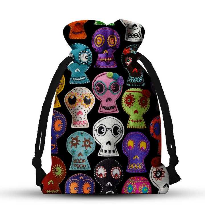 Day of the Dead Skull Mexico Black Drawstring Gift Bag