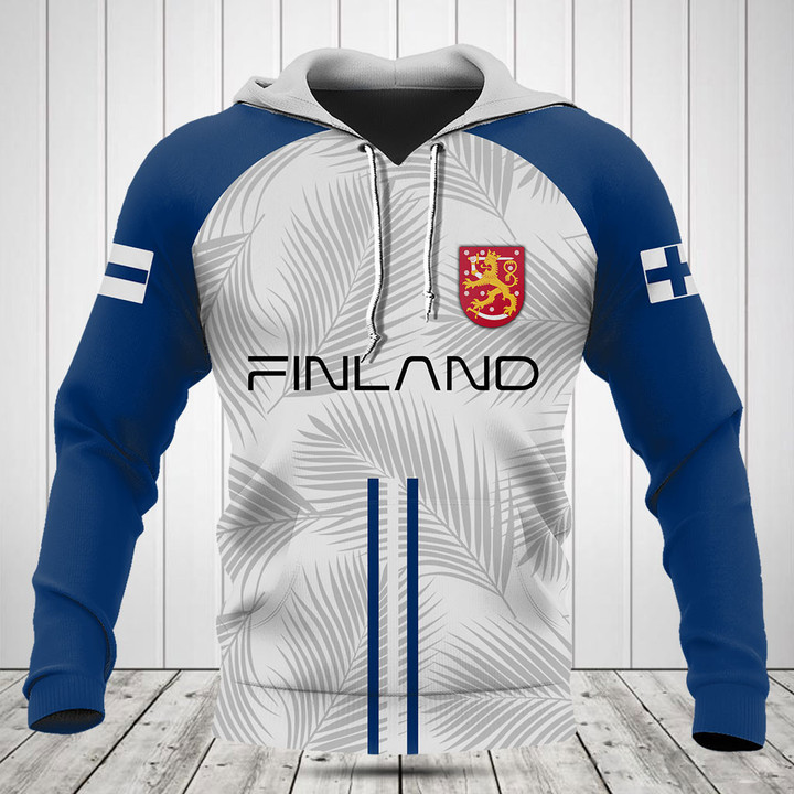 Customize Finland Flag Palm Leaf Shirts