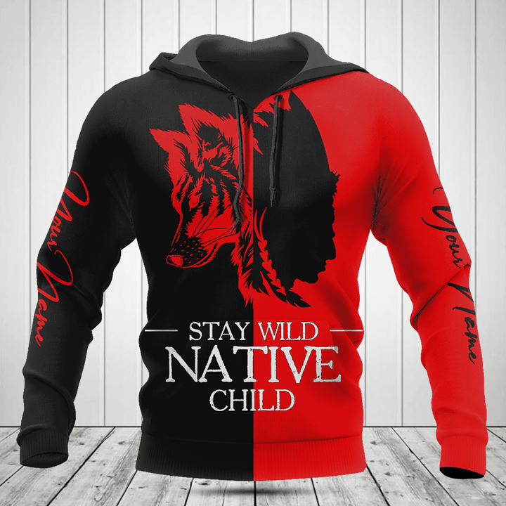 Customize Stay Wild Native Child Black And Red Shirts