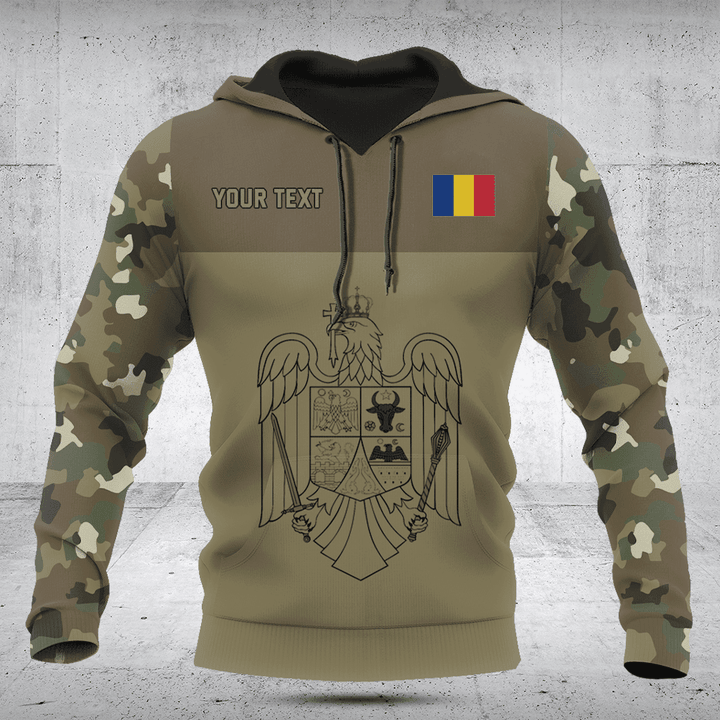 Customize Romania Coat Of Arms Camouflage Style Shirts