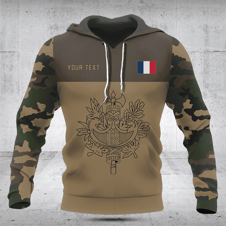 Customize France Coat Of Arms Camouflage Style Shirts