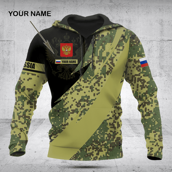 Customize Russia Coat Of Arms Camo Fire Style Shirts