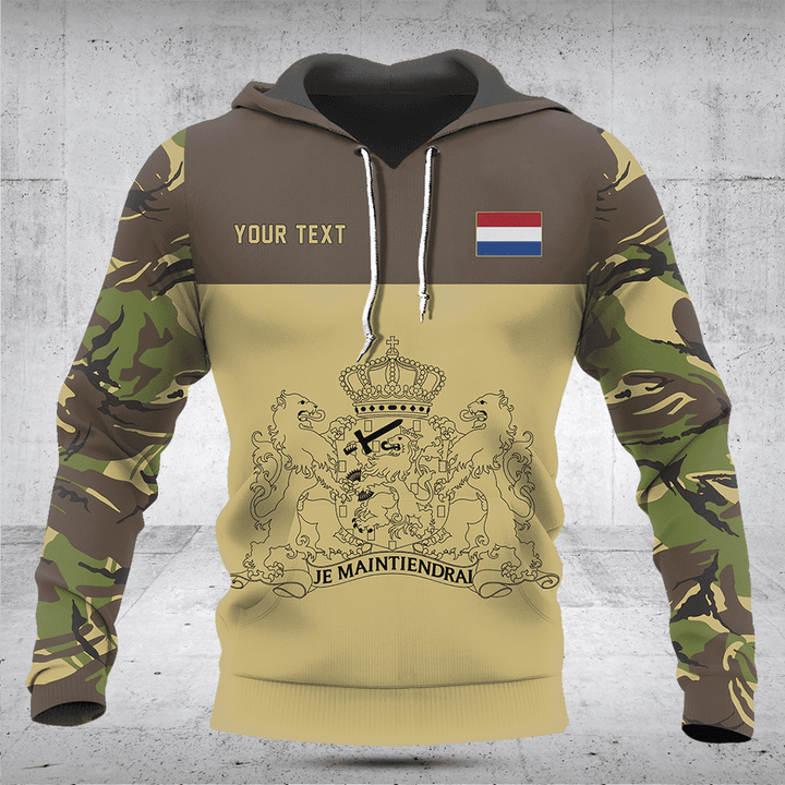 Customize Nederland Coat of Arms Camouflage Style Shirts And Jogger Pants