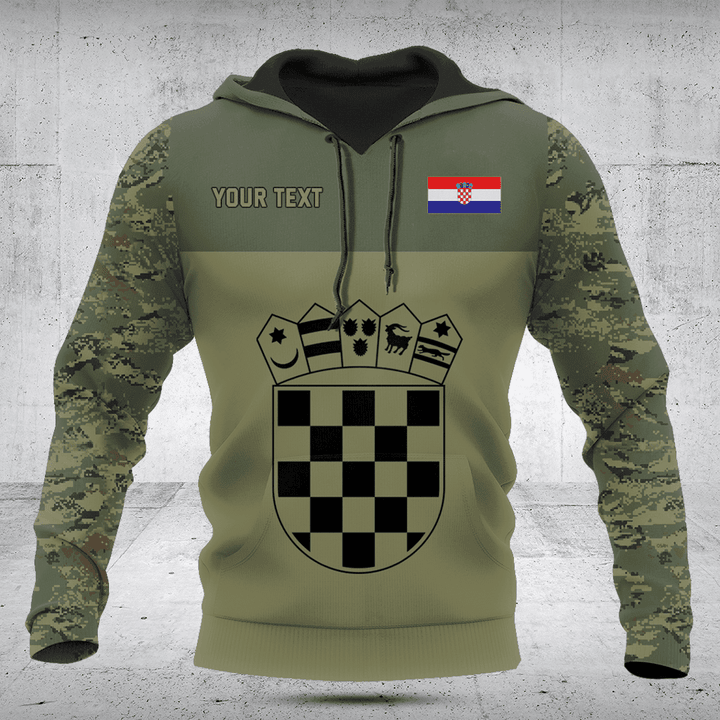 Customize Croatia Coat Of Arms Camouflage Style Shirts And Jogger Pants