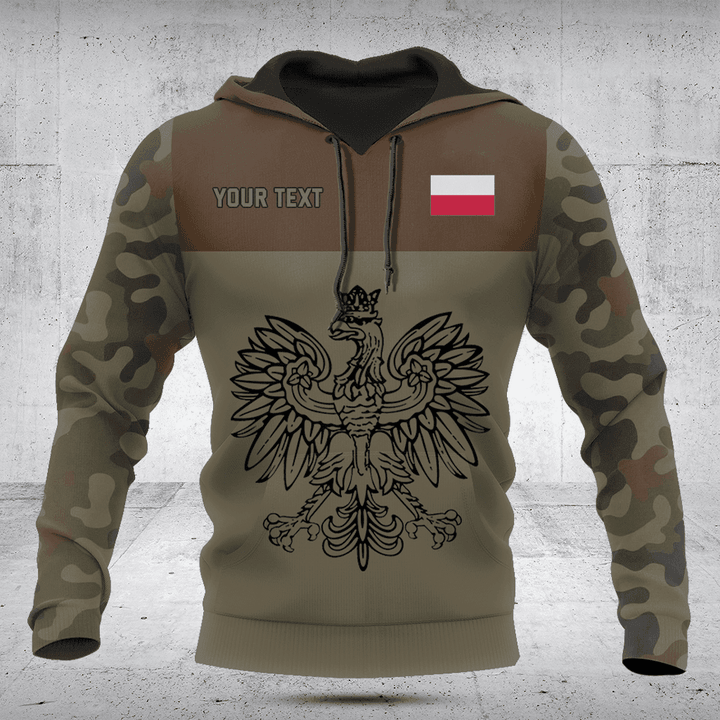Customize Poland Coat Of Arms Camouflage Style Shirts And Jogger Pants