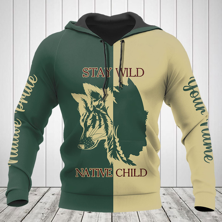 Customize Stay Wild Native Child Green Shirts