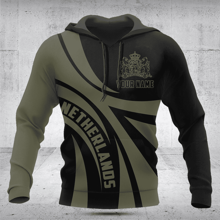 Customize Netherlands Coat Of Arms Green Black Shirts And Jogger Pants