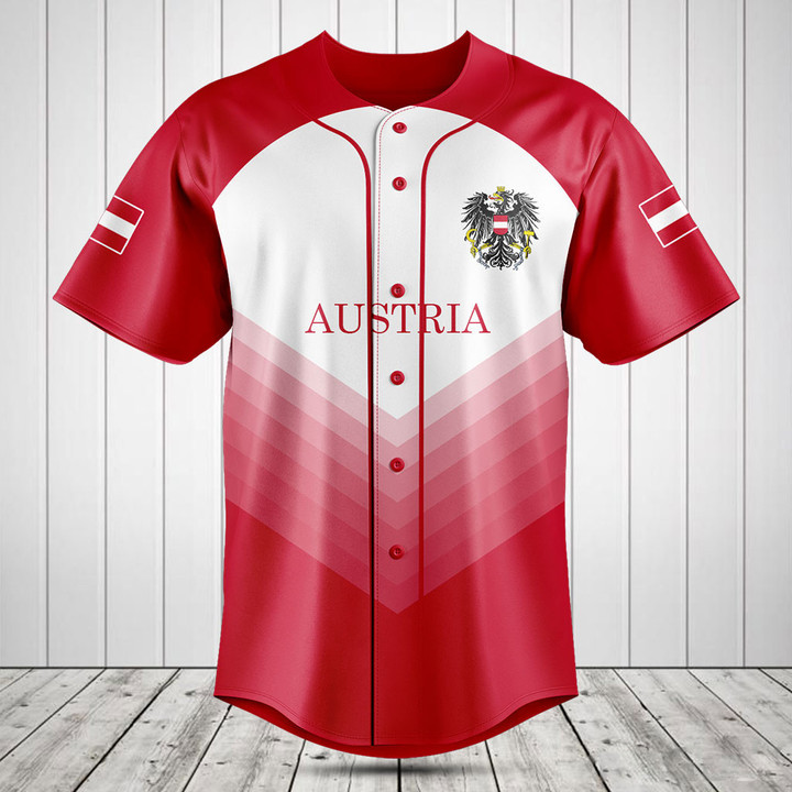 Customize Austria Flag Gradient Sport Baseball Jersey Shirt