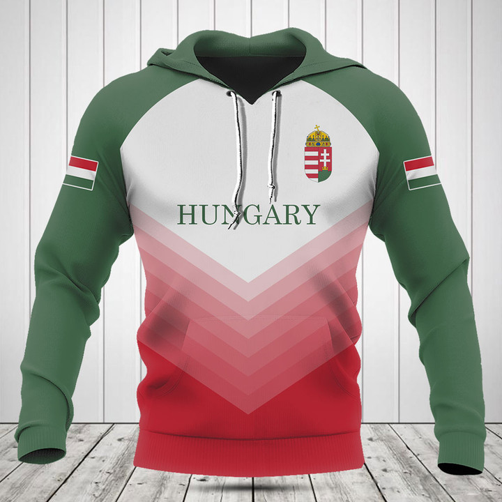 Customize Hungary Flag Gradient Sport Shirts And Jogger Pants