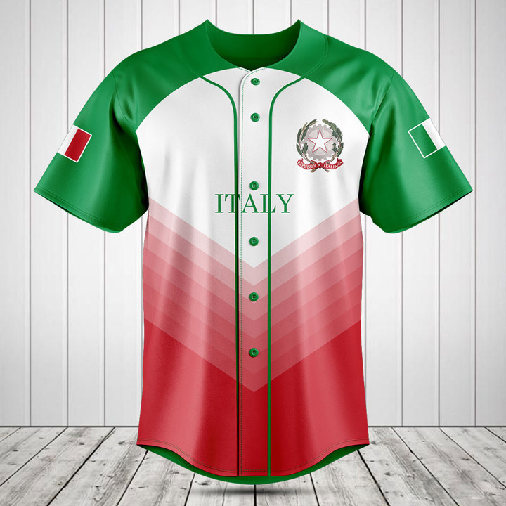 Customize Italy Flag Gradient Sport Baseball Jersey Shirt