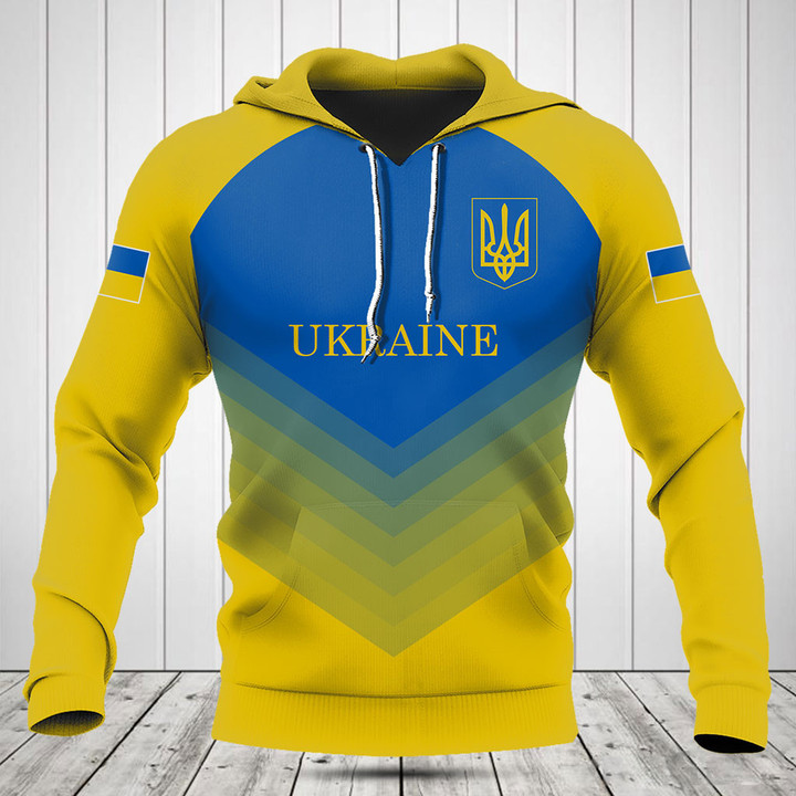 Customize Ukraine Flag Gradient Sport Shirts And Jogger Pants