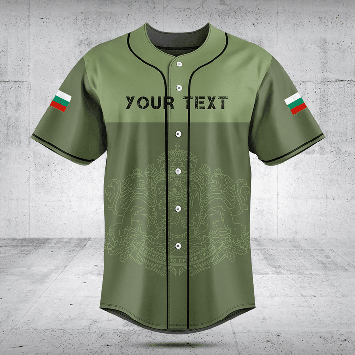 Customize Bulgaria Skull Green Baseball Jersey Shirt