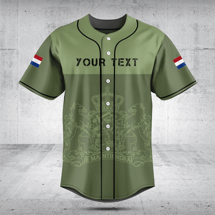 Customize Netherlands Skull Green Baseball Jersey Shirt