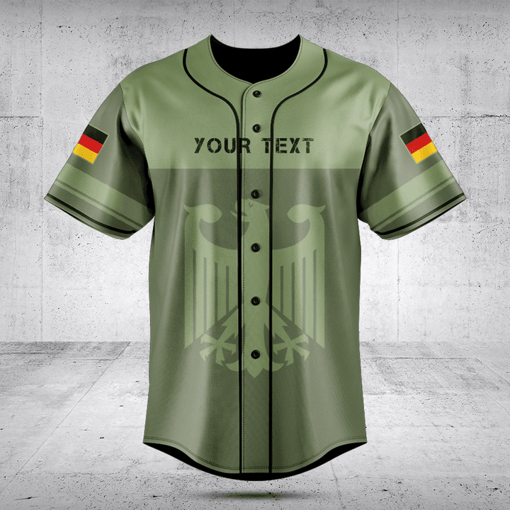 Customize Germany Skull Green Baseball Jersey Shirt