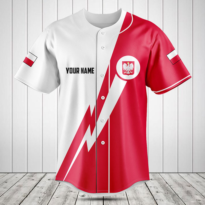 Customize Poland Lightning Sport Baseball Jersey Shirt