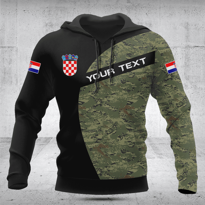 Customize Croatia Black Camouflage Shirts