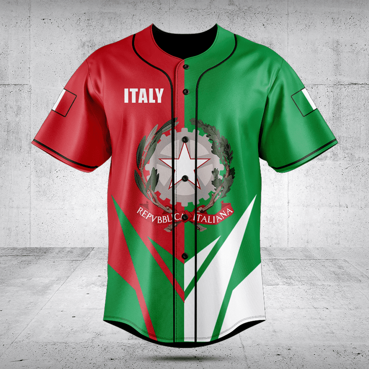 Customize Italy Coat Of Arms Flag Arrow Baseball Jersey Shirt