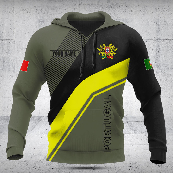 Customize Portugal Flag Olive Green Shirts