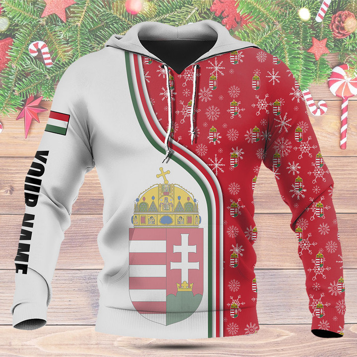 Customize Hungary Christmas Snow Pattern Shirts