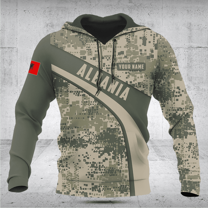 Customize Albania Camo Army Pixel Shirts