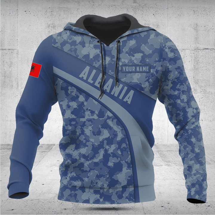 Customize Albania Camo Navy Shirts